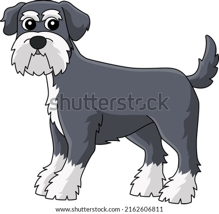 Schnauzer Dog Cartoon Colored Clipart Illustration