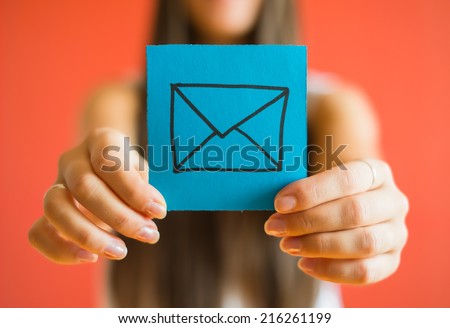 Picture icon envelope in his hand