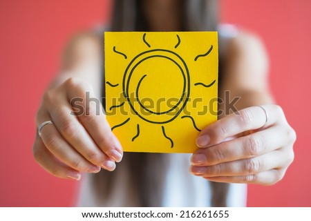 Picture icon sun in hand