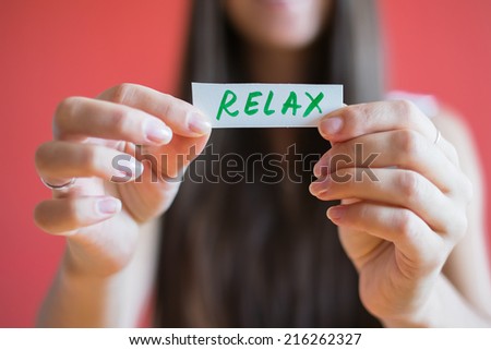 Picture icon relax word in hand