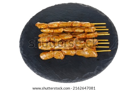 Kebabs on a white background, close-up pictures
