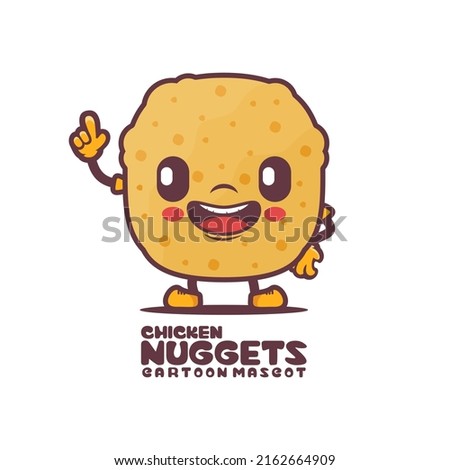 chicken nuggets cartoon mascot. food vector illustration. isolated on a white background