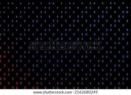 Dark blue, red vector template with EUR, USD, GBP, JPY. Colored symbols of all currency on white background. The pattern can be used as ads, poster, banner for payments.