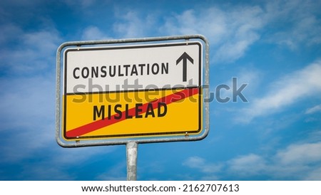 Street Sign the Direction Way to Consultation versus Mislead Royalty-Free Stock Photo #2162707613