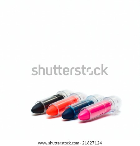 Set of Color chalks isolated on white