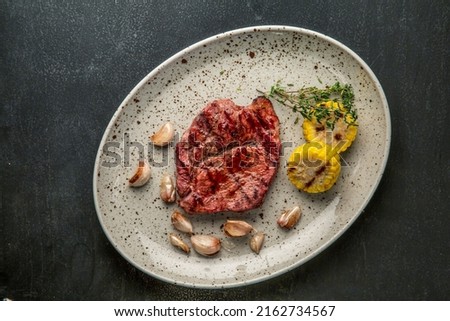 Grilled Minion Steak with Sause, Restaurant food