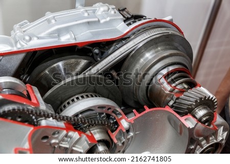 Continuously Variable Transmission (or CVT) cutaway. Modern car spare parts Royalty-Free Stock Photo #2162741805