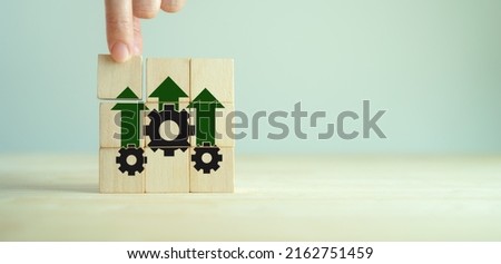 Operational excellence, efficiency concept.  Industrial management in efficiency and efficient process. Lean cost, productivity growth. Production efficiency. Productive people and talent management. Royalty-Free Stock Photo #2162751459
