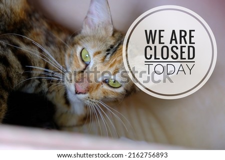 Sorry we are closed today business concept with blurry background 