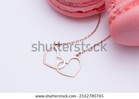 Still life jewelry image. Heart Silver necklace. Image for e-commerce, online selling, social media, jewelry sale.