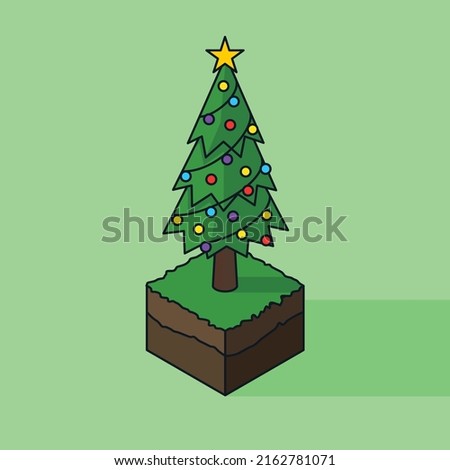 Pine tree christmas decoration vector stock image