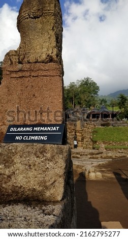 no climbing at the Cetho temple site, Karanganyar city, central java.