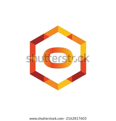 Premium 3D Initial letter O logo, icon design, Polygon style vector illustration