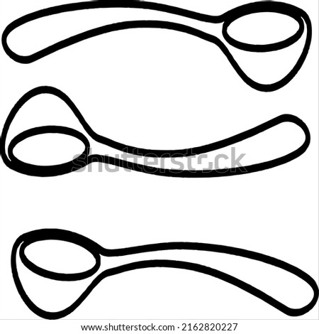 Vector, Image of Spoons, black and white color, transparent background