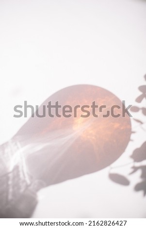 Beautiful abstract sun flares on the white surface, vertical image