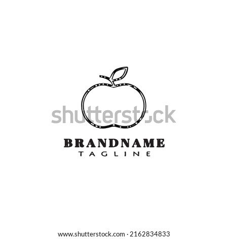 apple fruit logo icon design cute modern vector illustration
