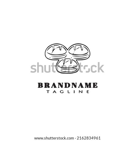 bread cartoon logo icon design template black modern isolated flat illustration