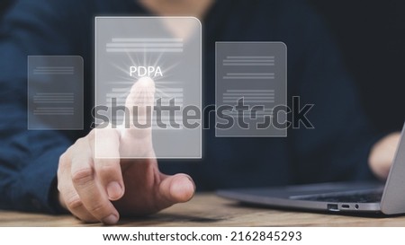 Document Management System(dms) concept. Male hands operating a computer. to manage online that is easy, convenient, fast and enhances the efficiency of digital transformation for the organization