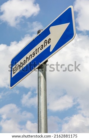 German road sign: one-way street