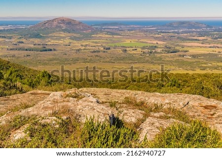 Countryside landscape at sierra de las animas mountain range, maldonado, uruguay Royalty-Free Stock Photo #2162940727