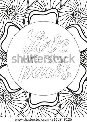Dog Quotes coloring page. Coloring quote. Vector illustration.