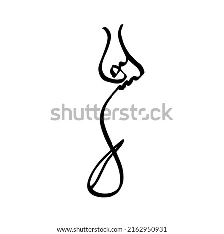 Turkish tulip. A hand-drawn flower. Symbol. Logo. Vector doodle illustration.