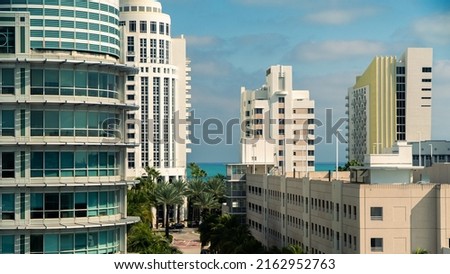 Downtown City in Miami Beach, Rooftop shot