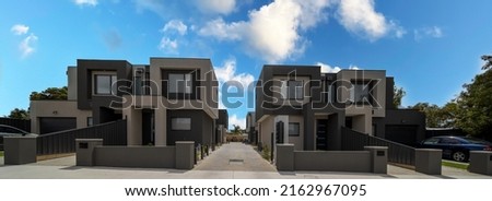 Brick Veneer town houses in Melbourne Victoria Australian Suburbia  Royalty-Free Stock Photo #2162967095
