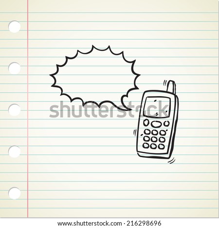 cell phone with talking bubble cartoon