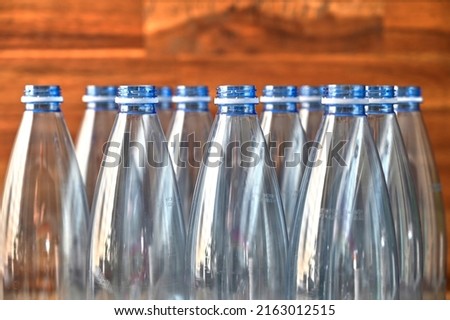 A studio photo of a plastic water bottle