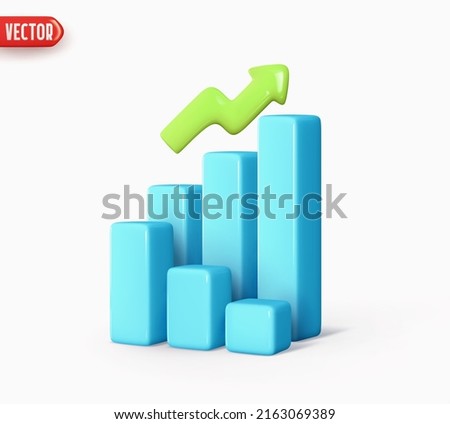 Dynamics of course online graphics. Trade arrow. Exchange price chart. Realistic 3d design. Growth and changes in value. Exchange trading. Reporting annual and quarterly profits. vector illustration Royalty-Free Stock Photo #2163069389