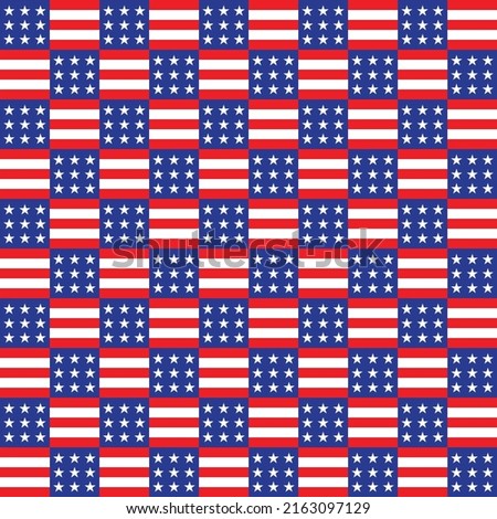 United States of America pattern. American style background. USA flag theme. Stars and stripes. Land of the free and the home of the brave. Star-spangled.