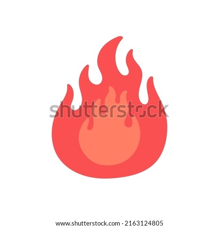 Fire color icon. Flat vector illustration isolated on white background.