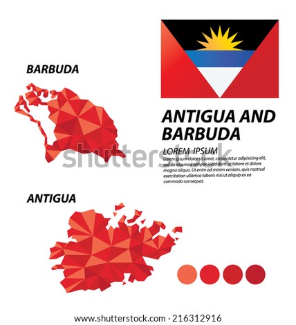 Antigua and Barbuda geometric concept design