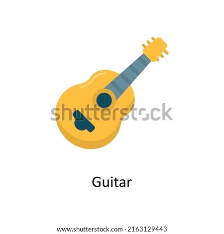Guitar vector flat icon for web isolated on white background EPS 10 file
