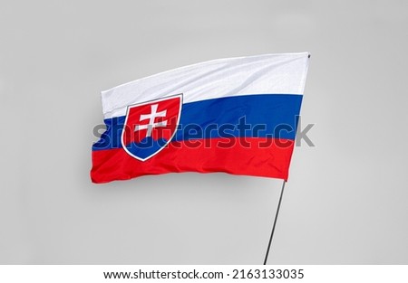 The Slovakia flag is isolated on a white background with a clipping path. flag symbols of Slovakia. flag frame with empty space for your text.