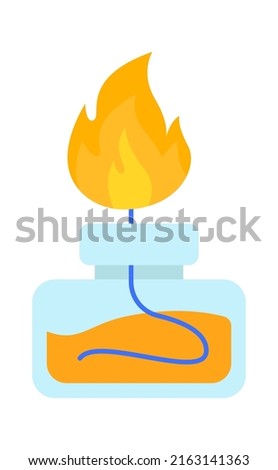 Burning kerosene from a flask Chemistry icon. Vector illustration