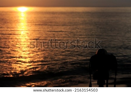 Set of pictures of sunrise and sea, recording the beauty of nature. by taking pictures from the camera