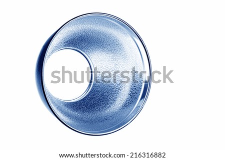 closeup of Photography light radome in a white background