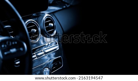 Close up car ventilation system with black copyspace Royalty-Free Stock Photo #2163194547