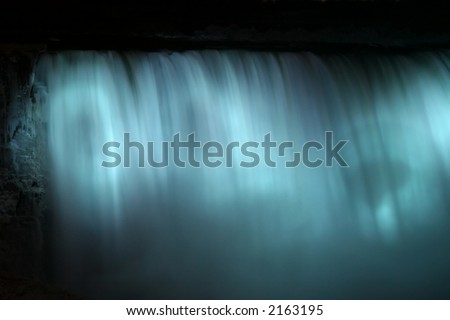 Niagara Horse Shoe Falls at Night with Blue Lights