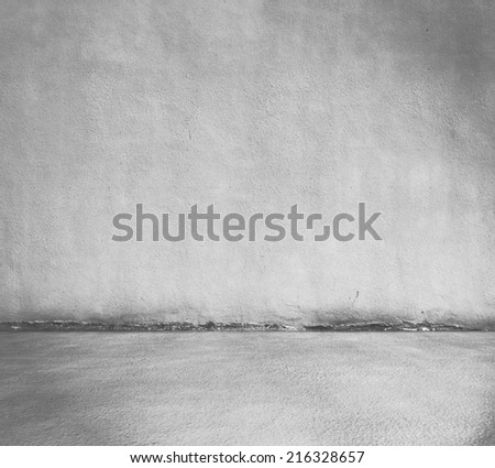 old empty room with concrete wall, grey interior background