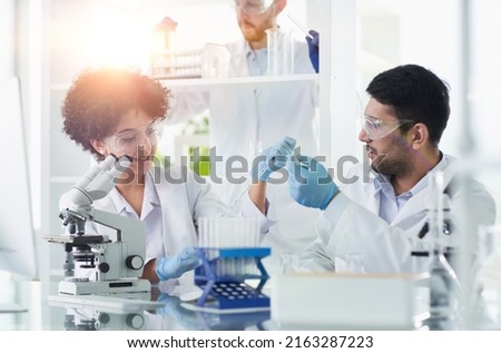 Team of Medical Research Scientists Working on Generation Experimental Drug Royalty-Free Stock Photo #2163287223