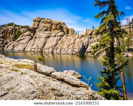 Sylvan Lake in Custer State Park in the Black Hills of South Dakota USA Royalty-Free Stock Photo #2163300151
