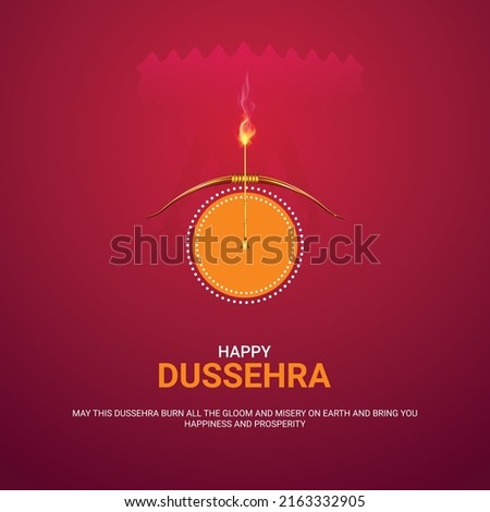 Happy Dussehra festival. 3D illustration . Creative social media ads Royalty-Free Stock Photo #2163332905