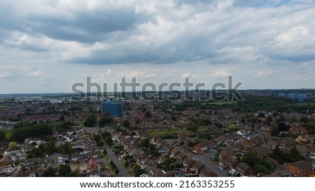 Most Beautiful Aerial view of Luton Town of England, UK, Drone's Footage
