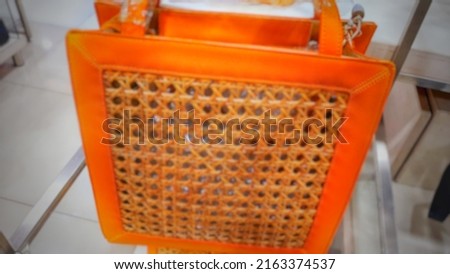 Defocused abstract background of 
Handbag with a unique design, and beautiful.