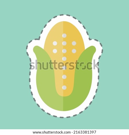 Sticker line cut Corn. suitable for Garden symbol. simple design editable. design template vector. simple symbol illustration