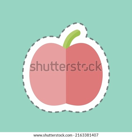 Sticker line cut Apple. suitable for Garden symbol. simple design editable. design template vector. simple symbol illustration