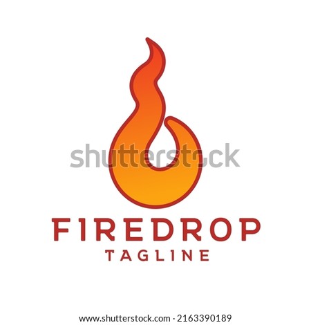 abstract fire drop logo. Abstract flame droplet gradient logo
